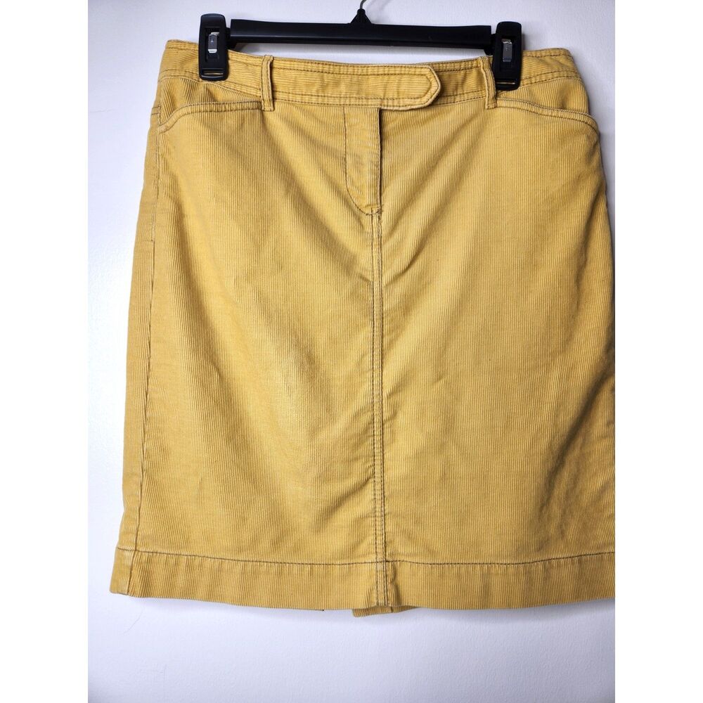 Ann Taylor LOFT Mustard Yellow Corduroy Mini Skirt Size 4 Western Details